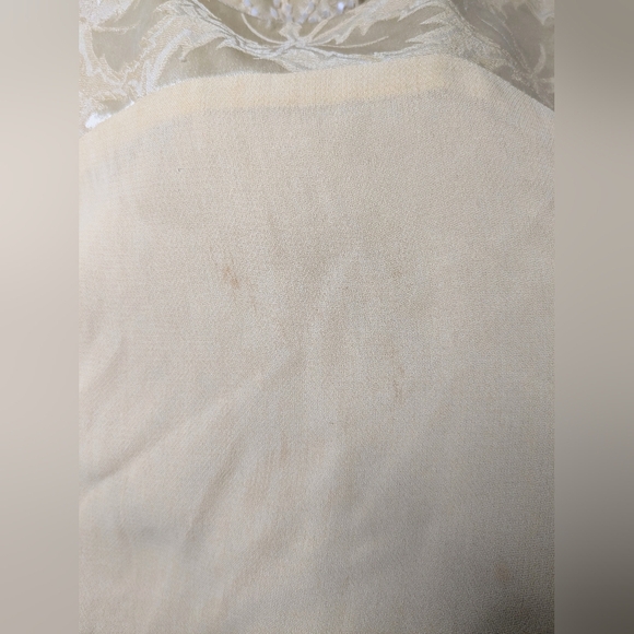 Banana Republic Vintage 90s Gold Beaded Silk Sleeveless Button Back Top Dainty - Picture 8 of 9